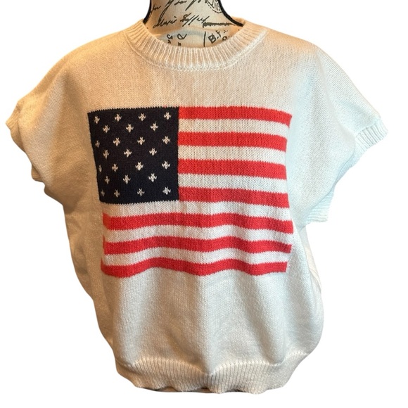 SHEIN White Sweater with American Flag Design - Picture 2 of 4
